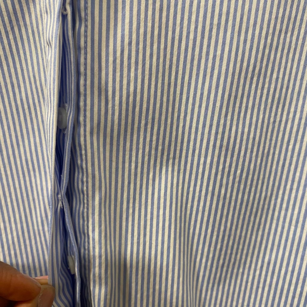 HALOGEN Striped Tie-Back Button-Up Shirt Sze Small Nordstrom Top Coastal Preppy - Picture 6 of 14